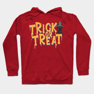 Halloween Trick or Treat I Halloween Black Cat I Halloween Global Trendy Costumes Hoodie